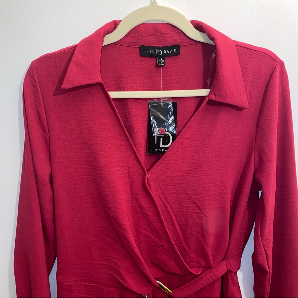 FRED DAVID long red dress